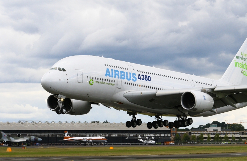 MP calls on Secretary of State for Business to do all he can to support Airbus
