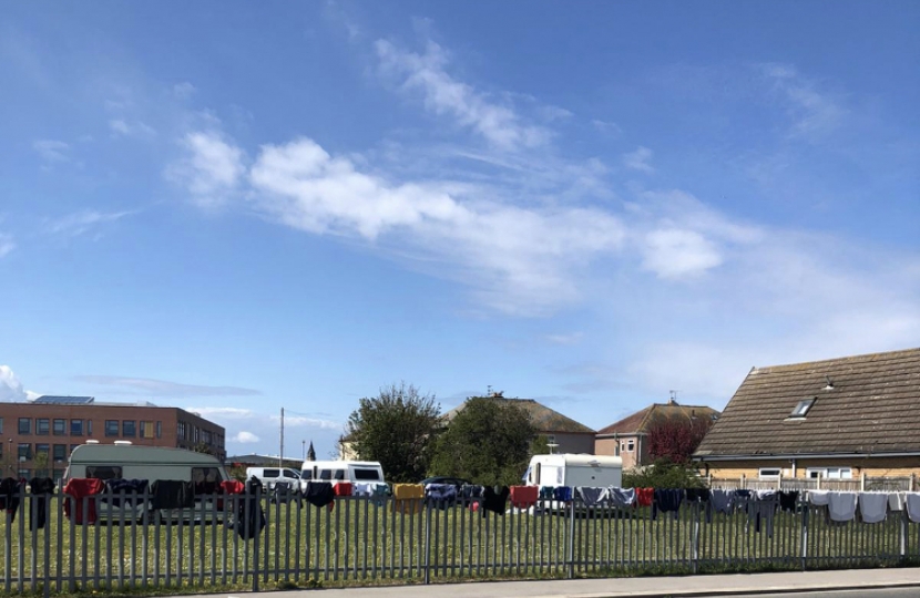 MP calls for firm action to deal with travellers at Rhyl school site 
