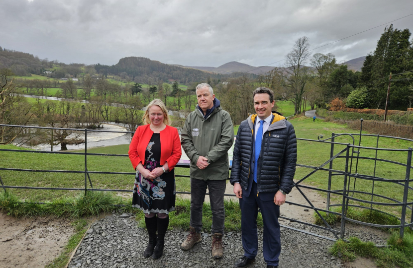 UK Government Minister visits new Community Shop in Denbighshire and Horseshoe Falls in Llangollen 