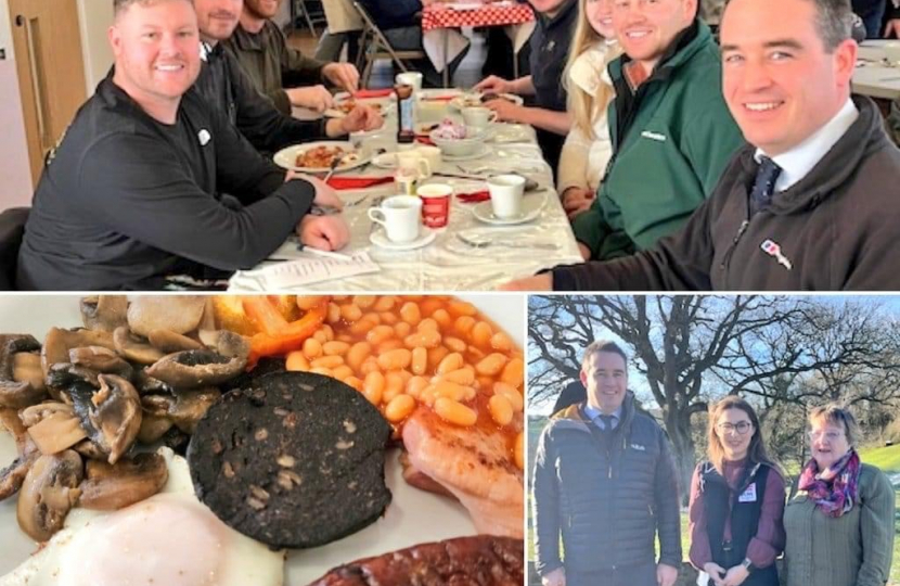MP celebrates FUW Farmhouse Breakfast Week at Cefn Meiriadog event 