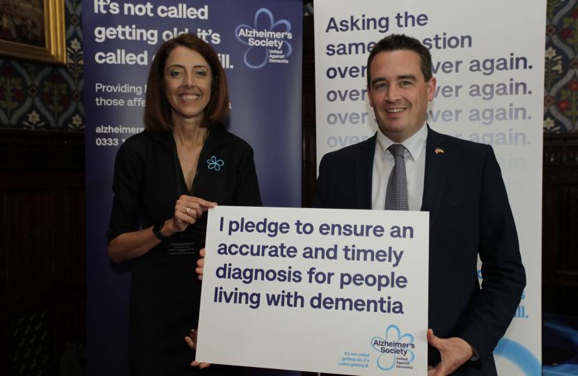 MP backs Alzheimer’s Society bid to make recovery of dementia diagnosis rates a priority