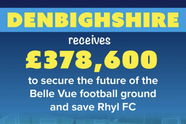 Rhyl Football Club receives UK Government “Levelling Up” funding to secure future of Belle Vue