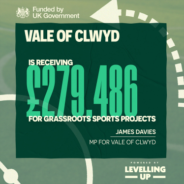 UK Government investing £279,486 into Vale of Clwyd sports facilities